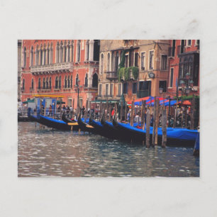 Postal Europa, Italia, Venecia, góndolas en canal