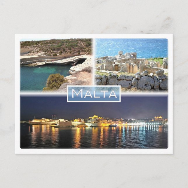 Postal Europa - Malta - Peter d Pool - Mnajdra - (Anverso)