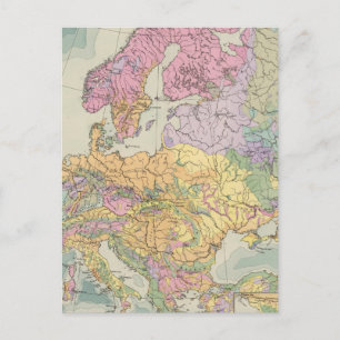 Postal Europa - Mapa geológico de Europa