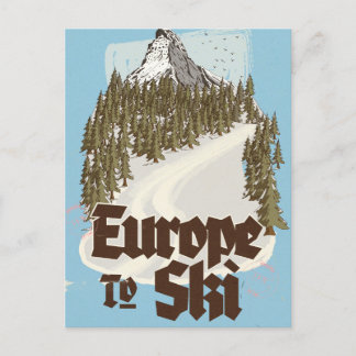 Postal Europa Para Esquiar