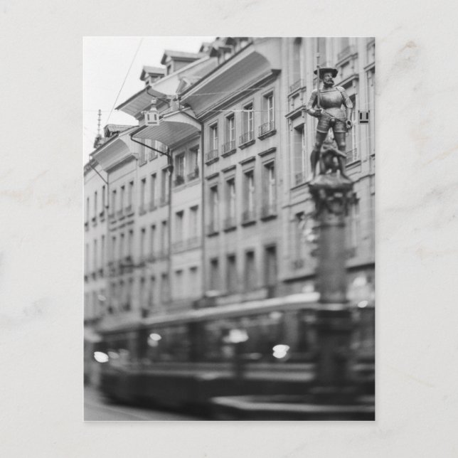 Postal Europa, Suiza, Berna. Tranvía, Marktgasse (Anverso)