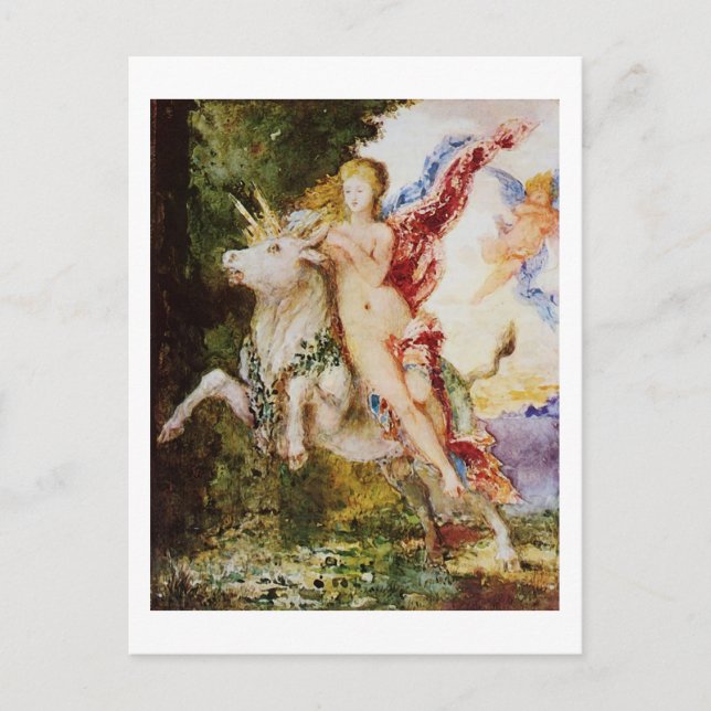 Postal Europa y el toro, Bella Artes Gustave Moreau (Anverso)