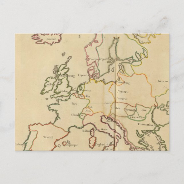 Postal Europa y las grandes ciudades (Anverso)