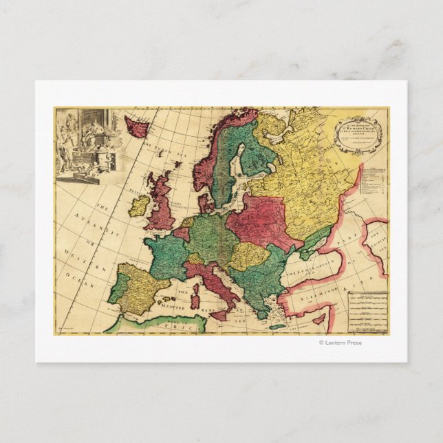 Postal EuropaMapa PanorámicoEuropa (Anverso)