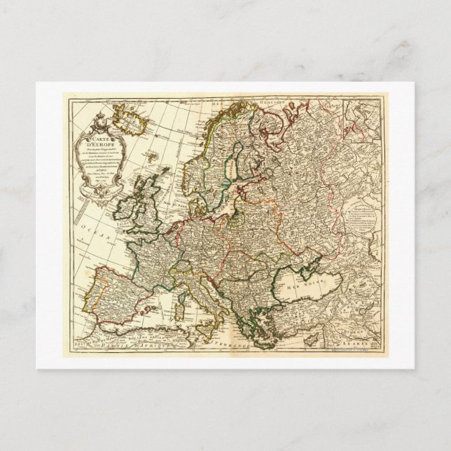 Postal EuropaMapa PanorámicoEuropa 2 (Anverso)