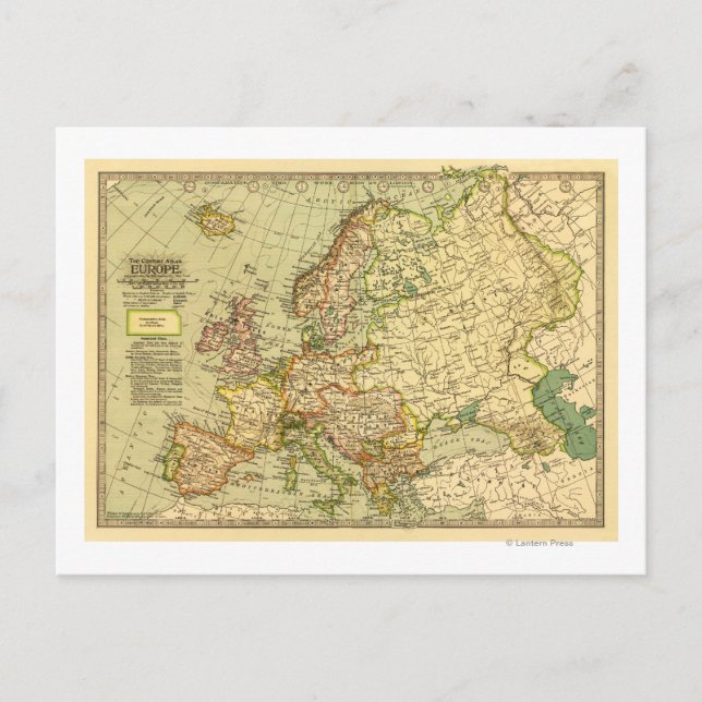 Postal EuropaMapa PanorámicoEuropa 3 (Anverso)