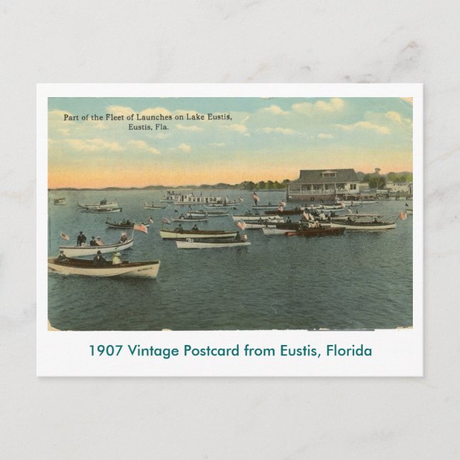 Postal Eustis, FL - Flota de los barcos - 1907 (Anverso)