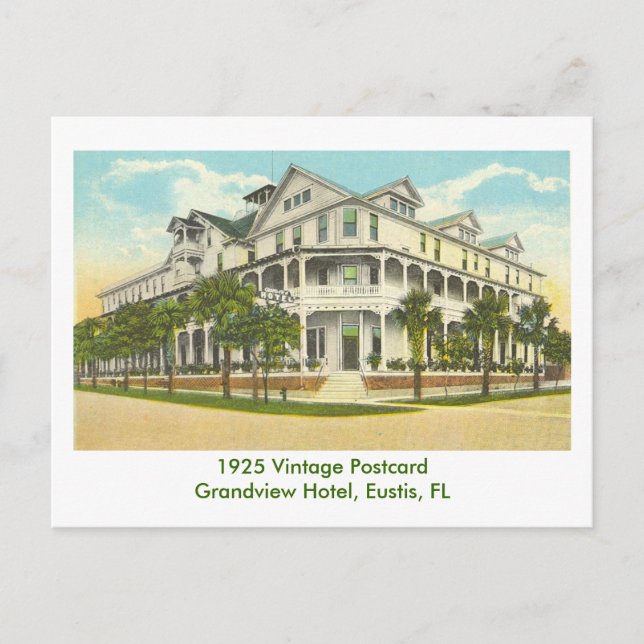 Postal Eustis, FL - Hotel Grandview - 1925 (Anverso)
