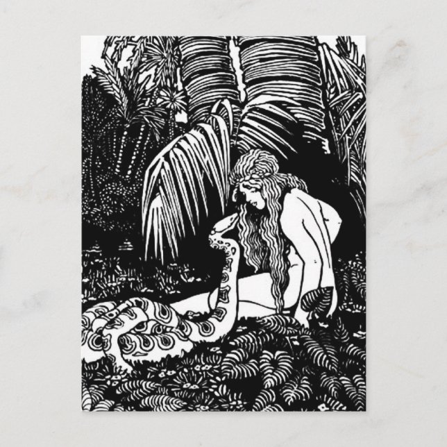 Postal Eva En El Jardín (Anverso)