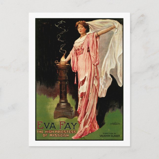 Postal Eva Fay ~ La alta sacerdotismo del misticismo (Anverso)
