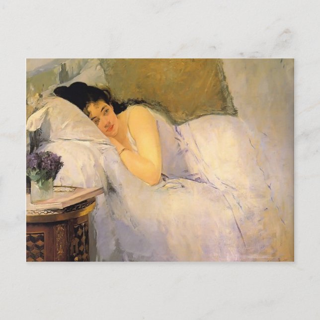 Postal Eva Gonzales - Despertar de la mujer (Anverso)