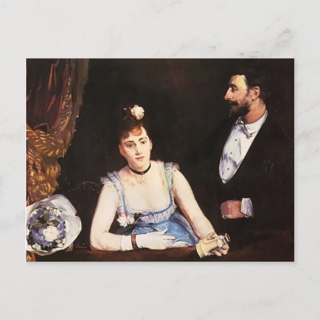 Postal Eva Gonzales - Una caja en el teatro italiano (Anverso)