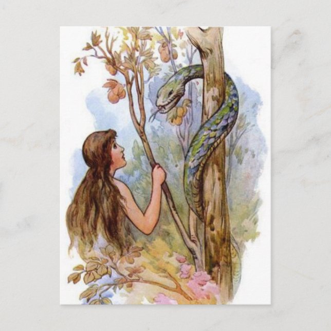 Postal Eva Y El Serpiente (Anverso)