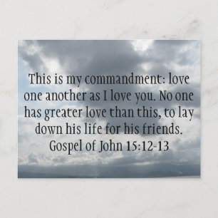 Postal Evangelio de Juan 15:12-13