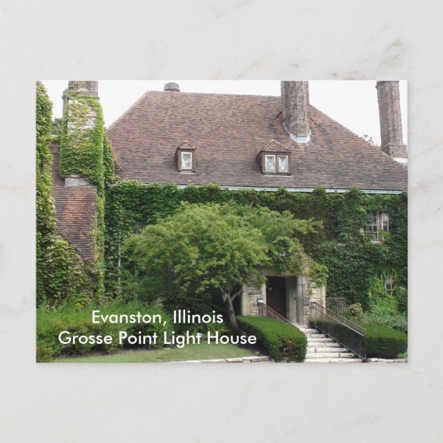 Postal Evanston, Illinois, el Grosse Point Light House (Anverso)