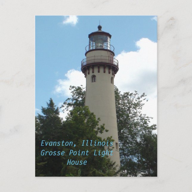 Postal Evanston, Illinois, el Grosse Point Light House (Anverso)