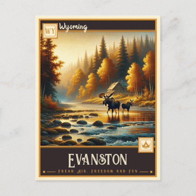 Postal Evanston, Wyoming | Vintage (Anverso)