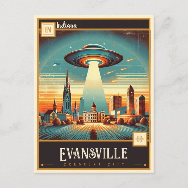 Postal Evansville, Indiana | Vintage (Anverso)