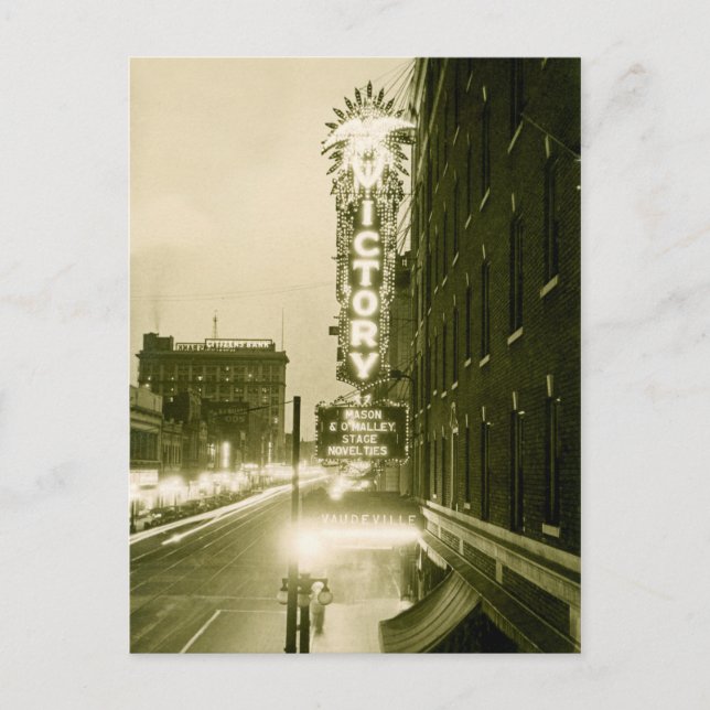 Postal Evansville Teatro de Victoria en Indiana Vaudevill (Anverso)