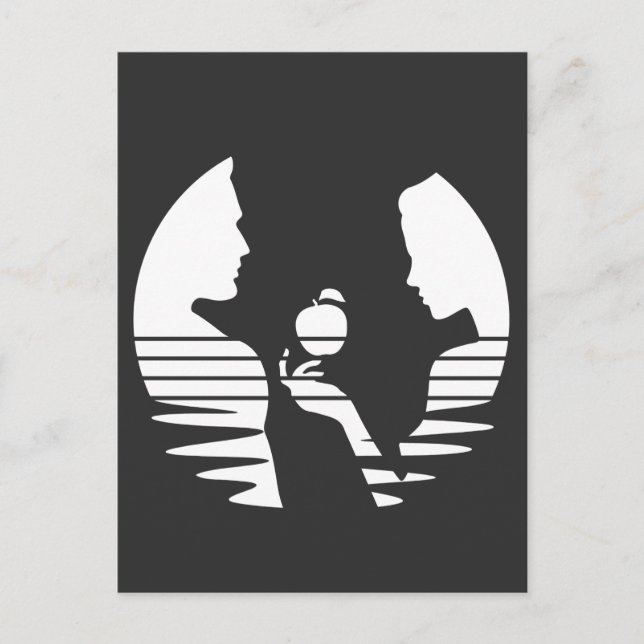 Postal Eve Manda Una Apple A Adam, Versión Blanca 2/3 (Anverso)