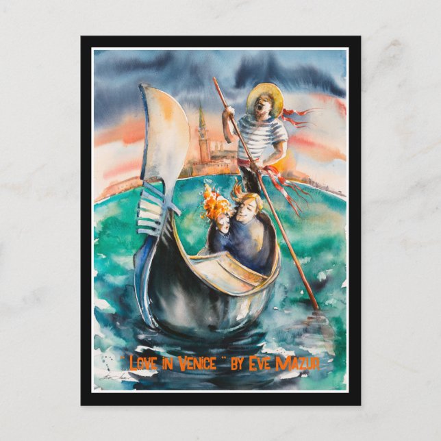 Postal EVE Pintó amor en Venecia, Italia (Anverso)