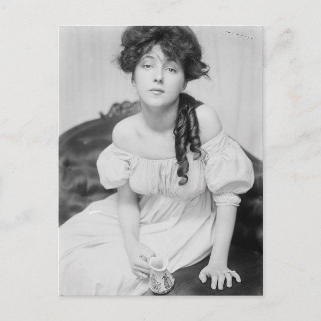 Postal Evelyn Nesbitt cerca de 1900 (Anverso)