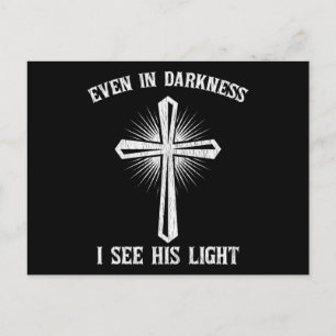 Postal Even In Darkness I See His Light Jesus Christian