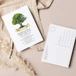 Postal Evento anual del árbol acuarcolar de la unión fami<br><div class="desc">Con un árbol acuático,  esta bonita plantilla minimalista de invitación a reuniones familiares es fácil de personalizar y está lista para agregar los detalles de la reunión familiar anual de este año. Puede hacer clic en el botón "Personalizar" para agregar su evento de reunión.</div>