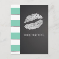 Evento de Labios con Brillo Falso Plateado y Verde