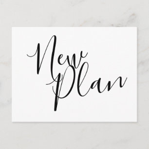 Postal Evento pospuesto del nuevo plan moderno en blanco