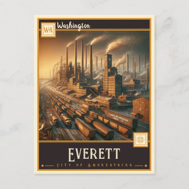 Postal Everett, Washington| Vintage (Anverso)