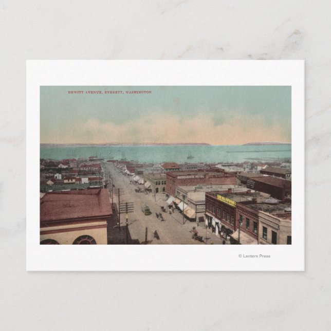 Postal Everett, WAView de Hewitt Ave.Everett, WA (Anverso)