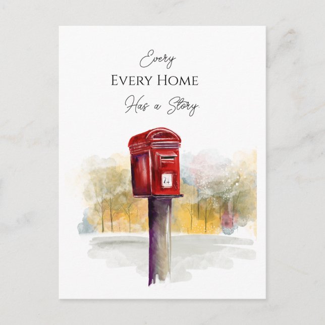 Postal Every Home Has a Story Real Estate Postcard | Prof (Anverso)