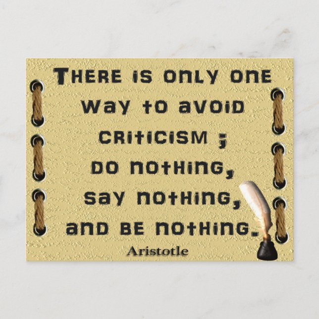 Postal Evitar las críticas (Anverso)