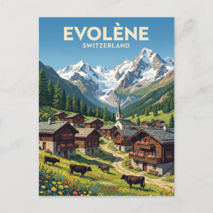 Postal Evolène Suiza