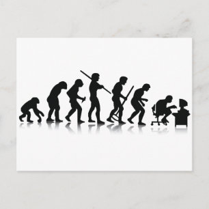 Postal Evolución de adictos a la informática