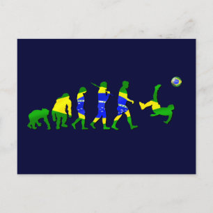Postal Evolución de Brasil de los regalos de futbolín de