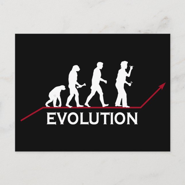 Postal Evolución de dardos (Anverso)