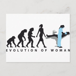 Postal evolución de la dentista femenina