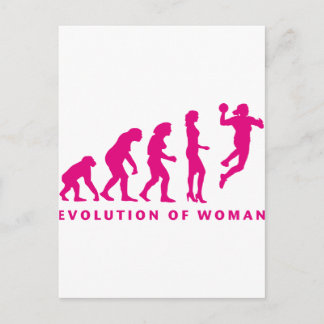 Postal evolución de la mujer de balonmano