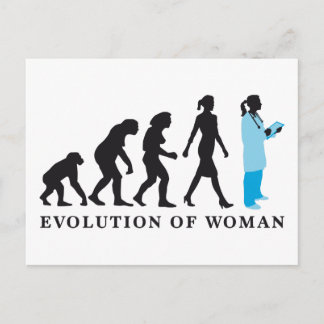 Postal evolución de la mujer médica
