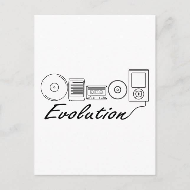 Postal Evolución de la música (Anverso)