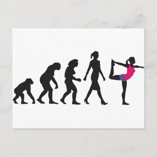 Postal evolución de la posición de yoga de mujer