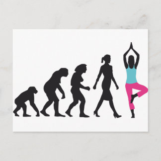 Postal evolución de la posición de yoga femenino