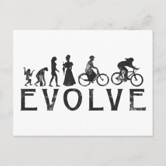 Postal Evolución de las mujeres en bicicleta