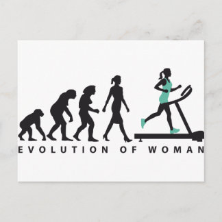 Postal evolución de las mujeres trotando en una forma de 
