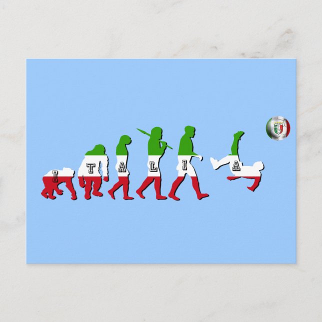 Postal Evolución de los regalos de Italia Calcio (Anverso)