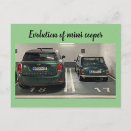 Postal Evolución de mini cooper