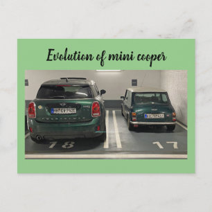 Postal Evolución de mini cooper
