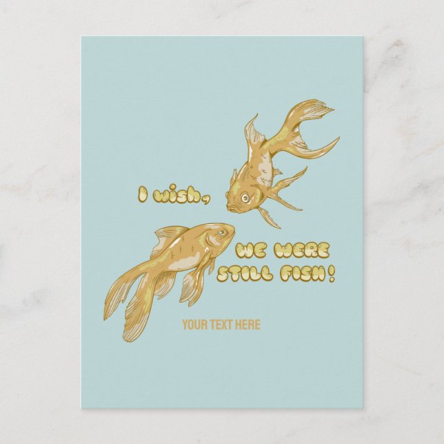 Postal Evolución de peces pececillo divertido (Anverso)